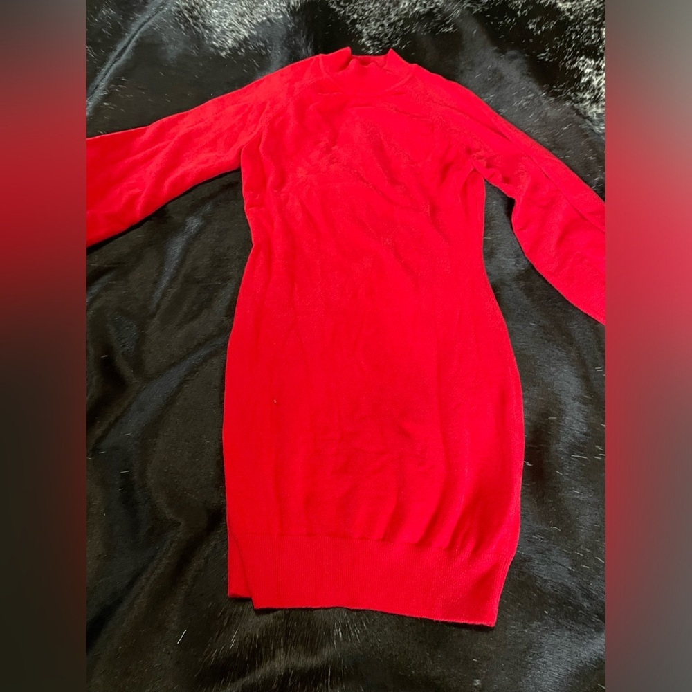 Exlura Sweater Dress size Large! Red The‎ SOFTEST dress ever! Holiday Party EUC